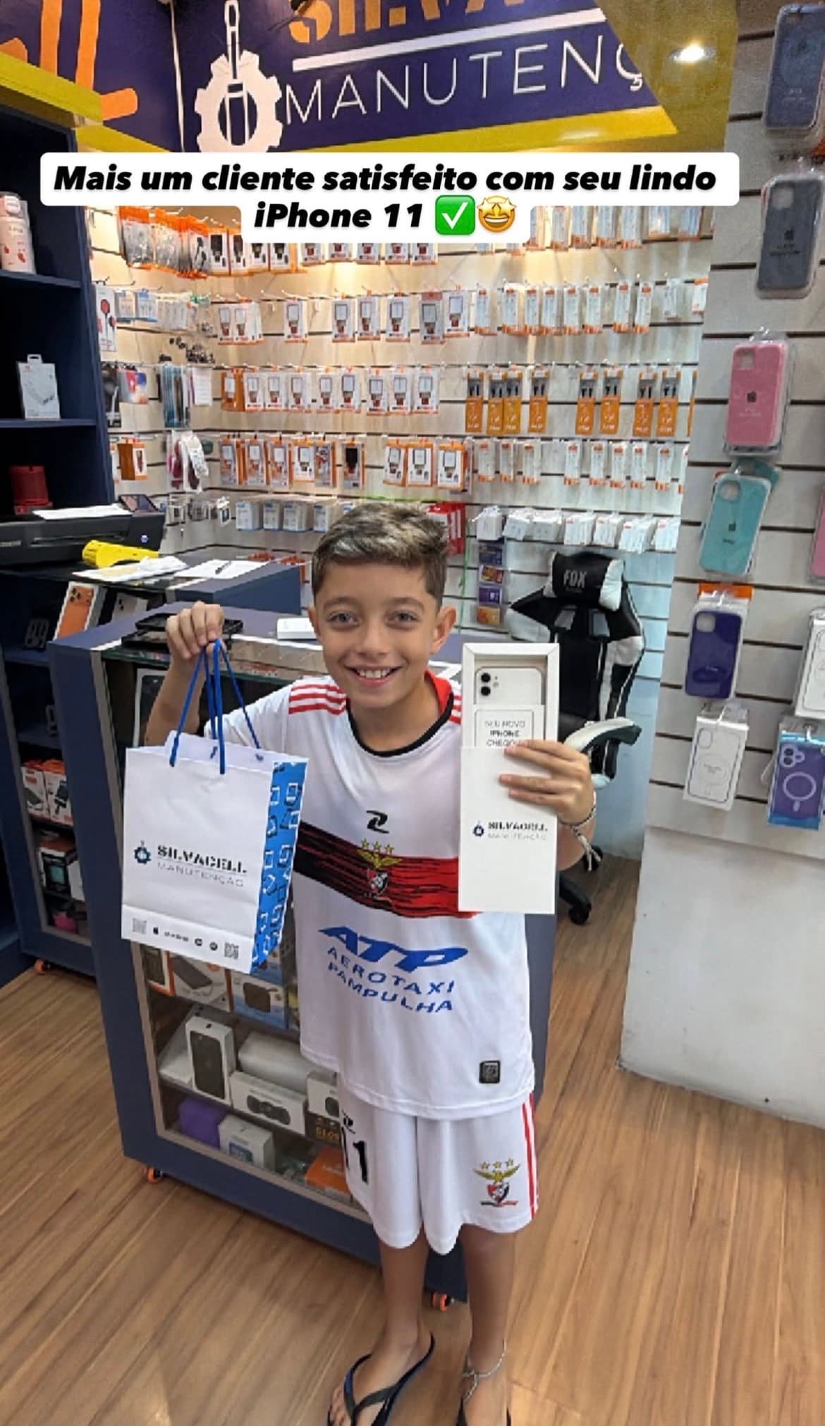 Cliente satisfeito com seu iPhone 11